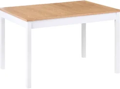 Spisebord med udtræk HOUSTON Lysebrun/hvid 120/150 cm 90 cm Fyretræ