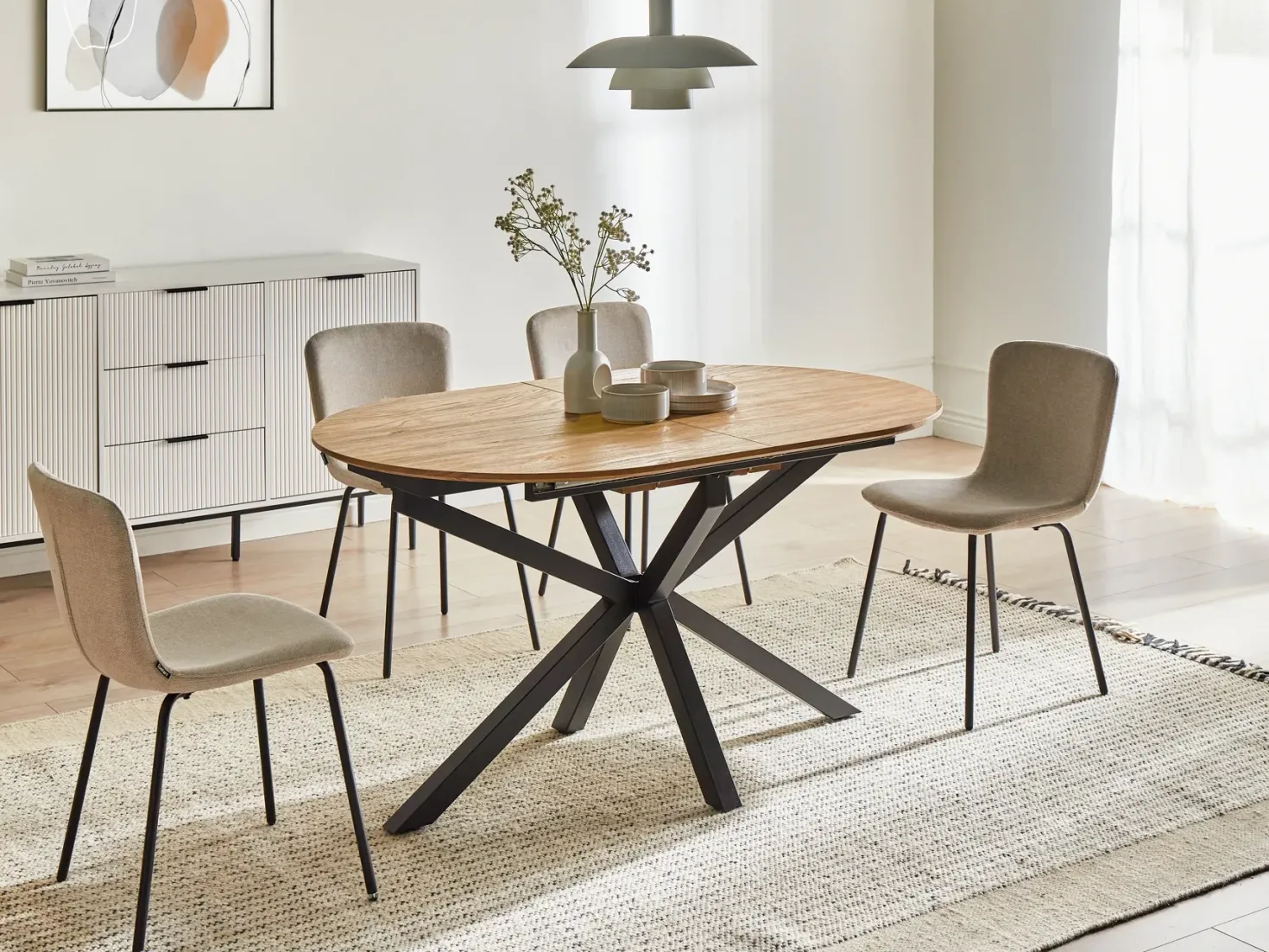 Spisebord med udtræk MACQUARIE Brun 140/180 cm 90 cm