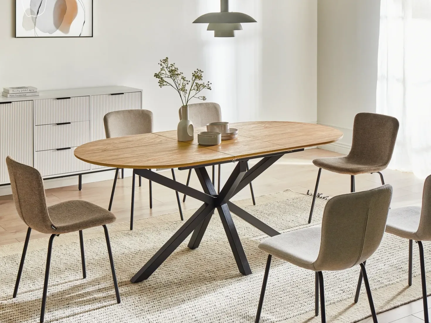 Spisebord med udtræk MACQUARIE Brun 140/180 cm 90 cm