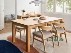 Spisebord med udtræk MADURA Lys ask 180/280 cm 100 cm