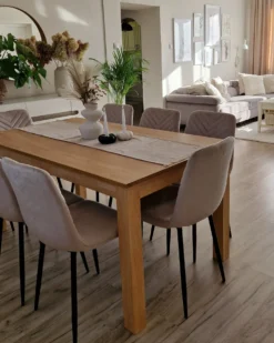 Spisebord med udtræk MADURA Naturlig ask 160/240 cm 90 cm