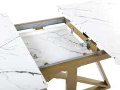 Spisebord med udtræk MAXIMUS Hvid marmor 160/200 cm 90 cm