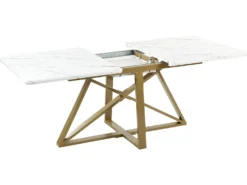 Spisebord med udtræk MAXIMUS Hvid marmor 160/200 cm 90 cm
