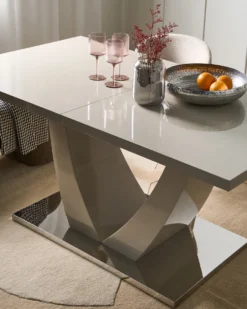 Spisebord med udtræk MERRAN Lys Beige 160/200 cm 90 cm