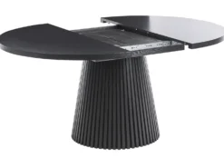 Spisebord med udtræk MOORE Sort asketræ 120/160 cm 120 cm