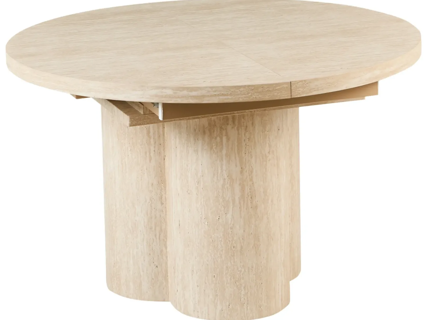 Spisebord med udtræk MORAINE Travertin Effekt 120/160 cm 120 cm