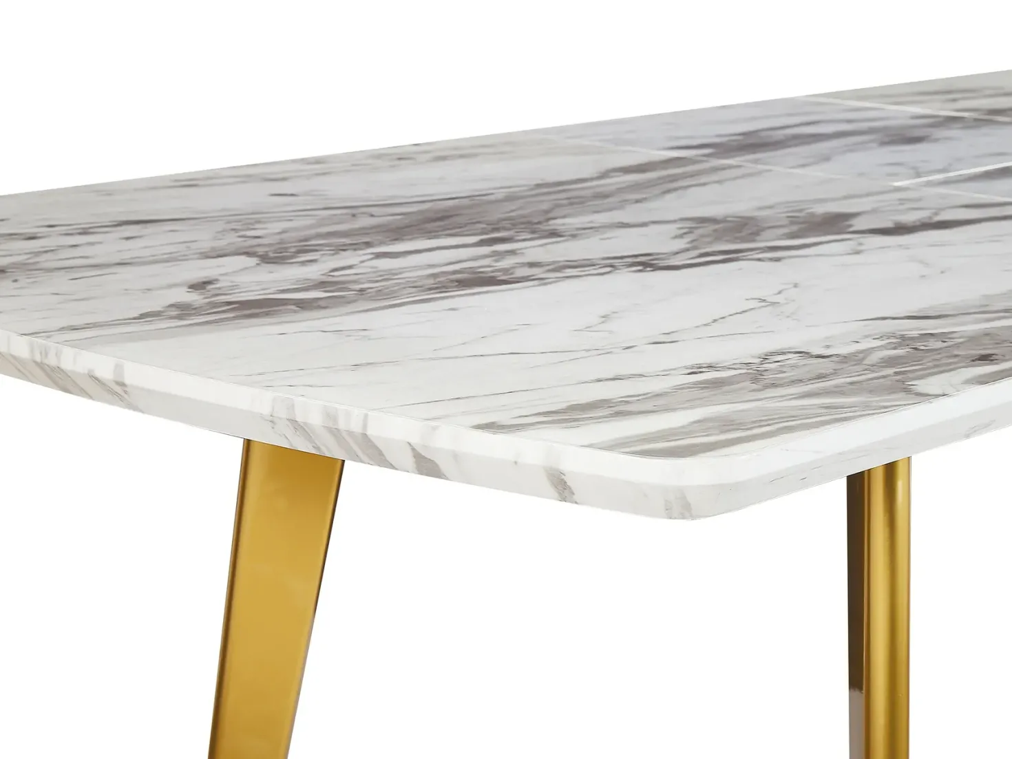 Spisebord med udtræk MOSBY Marmor/guld 160/200 cm 90 cm