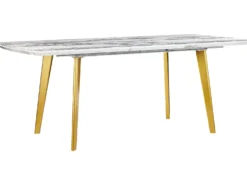 Spisebord med udtræk MOSBY Marmor/guld 160/200 cm 90 cm