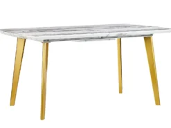 Spisebord med udtræk MOSBY Marmor/guld 160/200 cm 90 cm