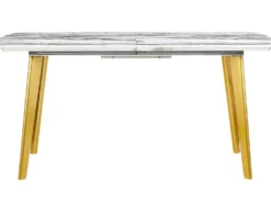 Spisebord med udtræk MOSBY Marmor/guld 160/200 cm 90 cm