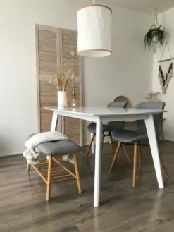 Spisebord med udtræk SANFORD Hvid 120/160 cm 80 cm