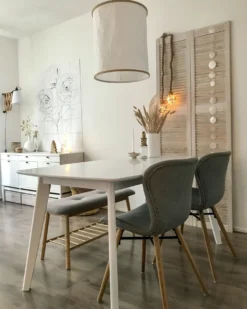 Spisebord med udtræk SANFORD Hvid 120/160 cm 80 cm