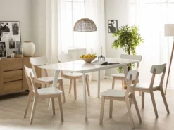 Spisebord med udtræk SANFORD Hvid 120/160 cm 80 cm