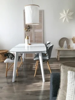 Spisebord med udtræk SANFORD Hvid 120/160 cm 80 cm