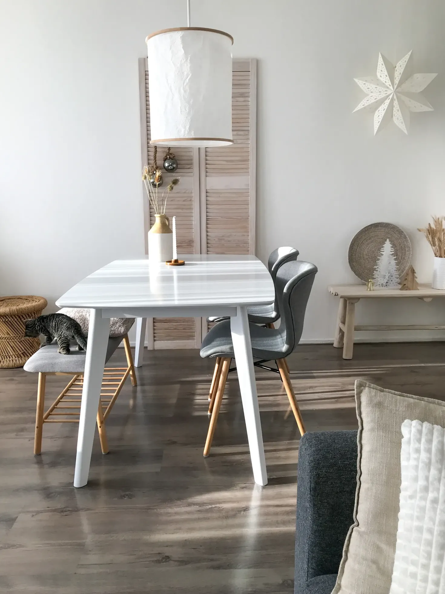 Spisebord med udtræk SANFORD Hvid 120/160 cm 80 cm