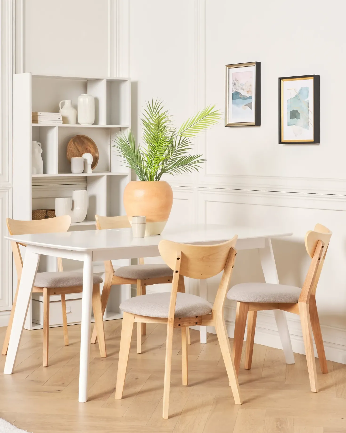 Spisebord med udtræk SANFORD Hvid 120/160 cm 80 cm