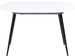 Spisebord med udtræk STAVERTON Hvid 120/160 cm 80 cm