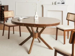 Spisebord med udtræk TYMIS Mørk eg 107/137 cm 107 cm