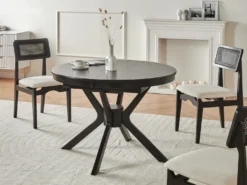 Spisebord med udtræk TYMIS Sort eg 107/137 cm 107 cm