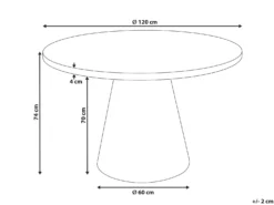 Spisebord MERE Hvid marmor 120 cm 120 cm