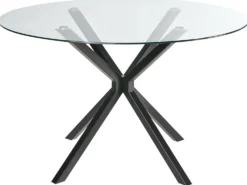Spisebord MESTON Sort 120 cm 120 cm Hærdet glas