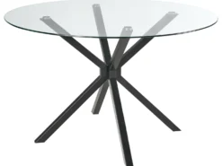 Spisebord MESTON Sort 120 cm 120 cm Hærdet glas