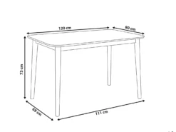 Spisebord MODESTO Grå 120 cm 80 cm Træ