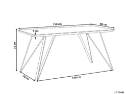 Spisebord MOLDEN Marmor/guld 150 cm 80 cm