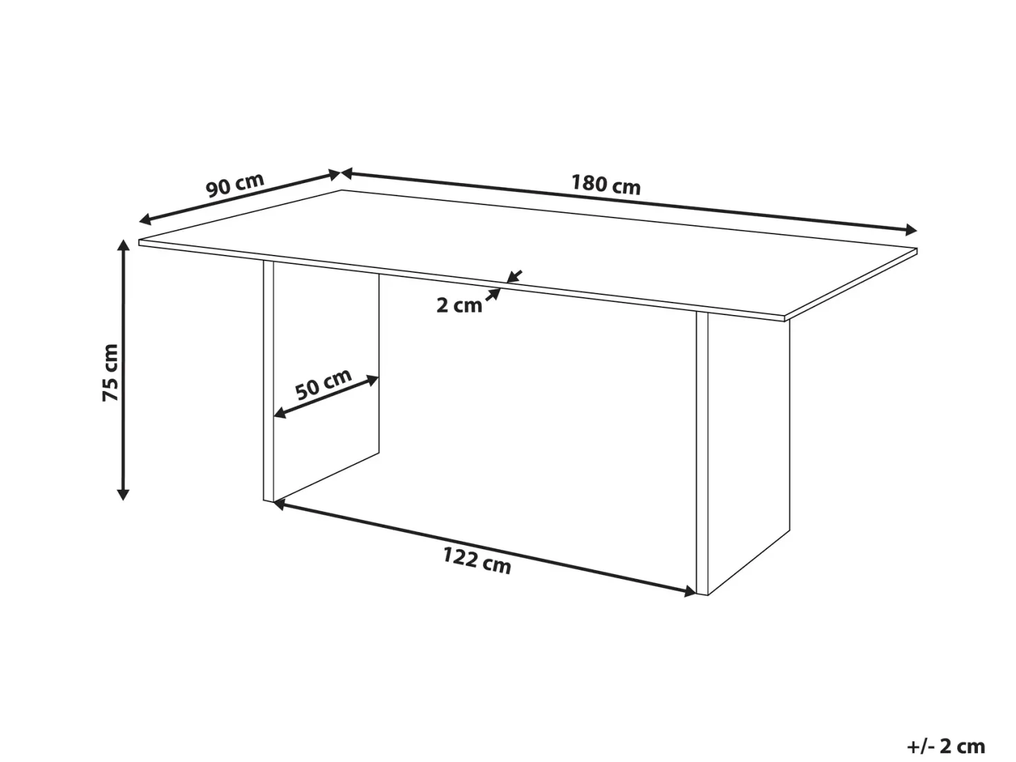 Spisebord MOORA Naturlig ask 180 cm 90 cm