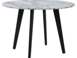 Spisebord MOSBY Hvid marmor 110 cm 110 cm