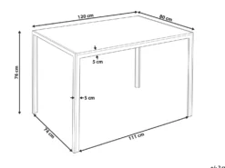 Spisebord NEWFIELD Lysebrun 120 cm 80 cm