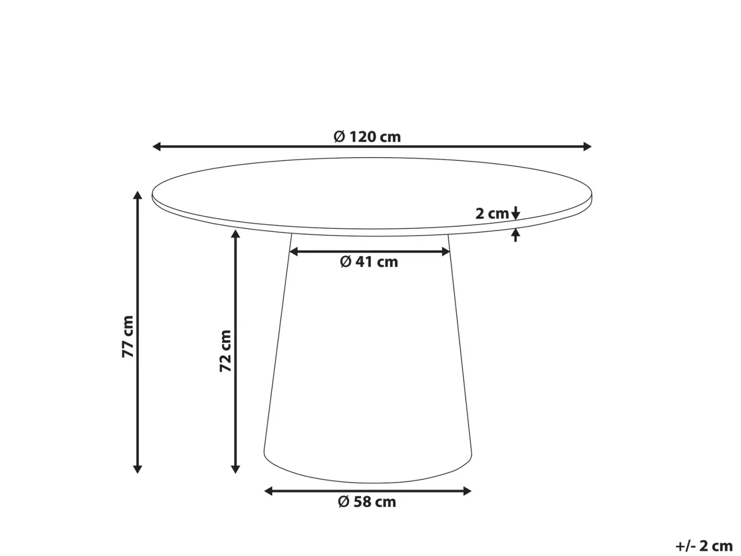 Spisebord OYEN Mørkebrun 120 cm 120 cm