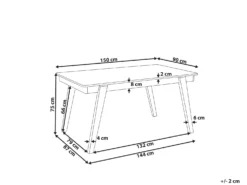 Spisebord PHOLA Lys eg 150 cm 90 cm
