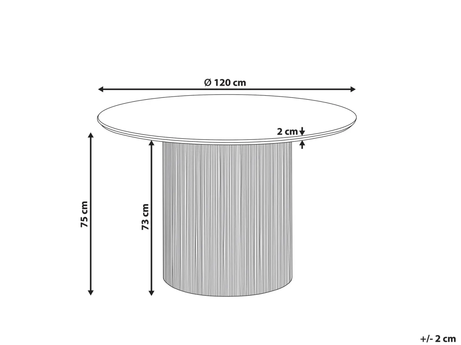 Spisebord SHEHO Sort 120 cm 120 cm