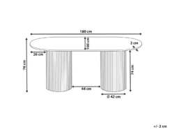 Spisebord SHERIDAN Sort 180 cm 100 cm