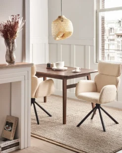 Spisebordsstol ALENE Boucle Lys Beige