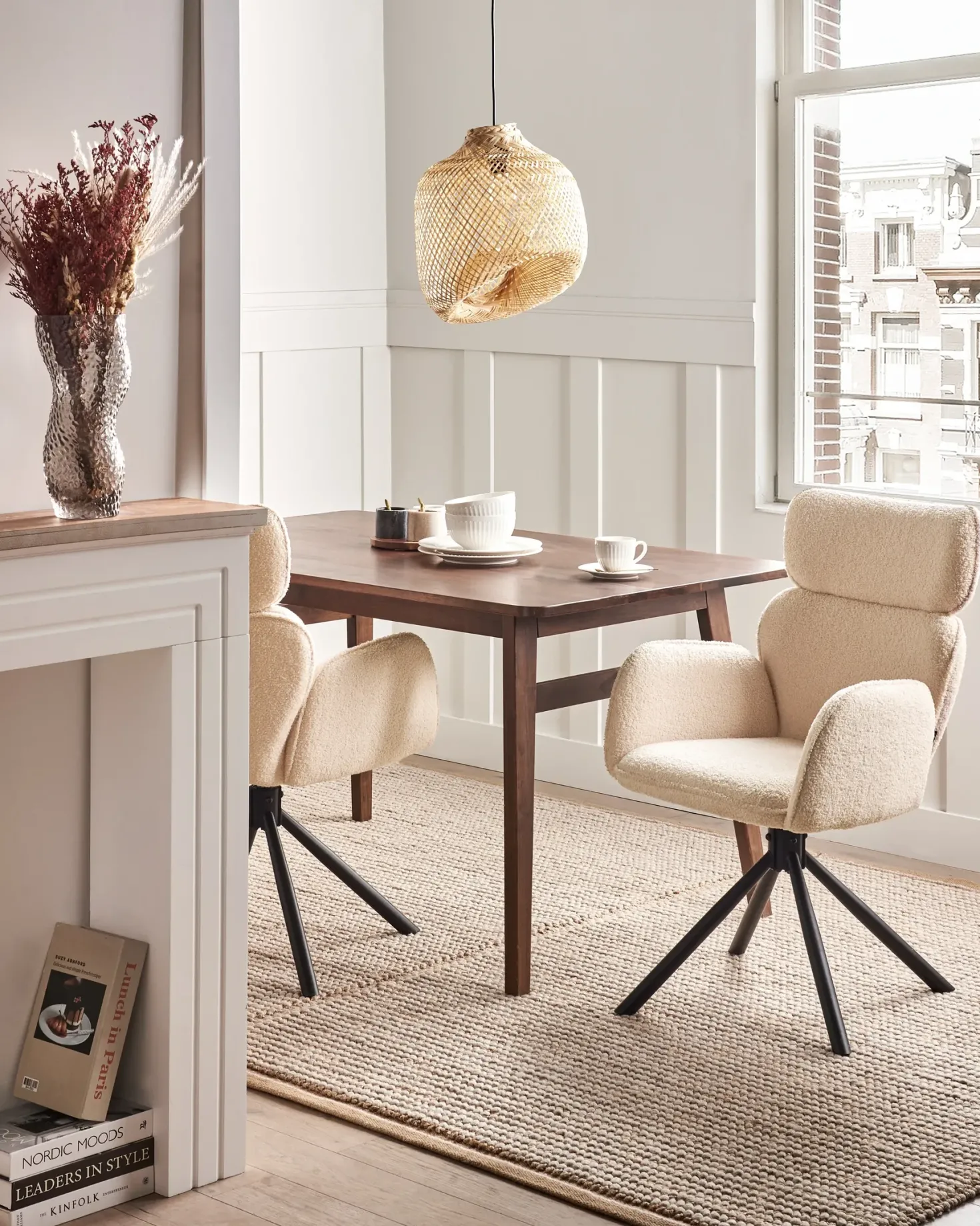 Spisebordsstol ALENE Boucle Lys Beige