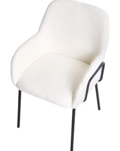 Spisebordsstol ALGONA Boucle Cremehvid