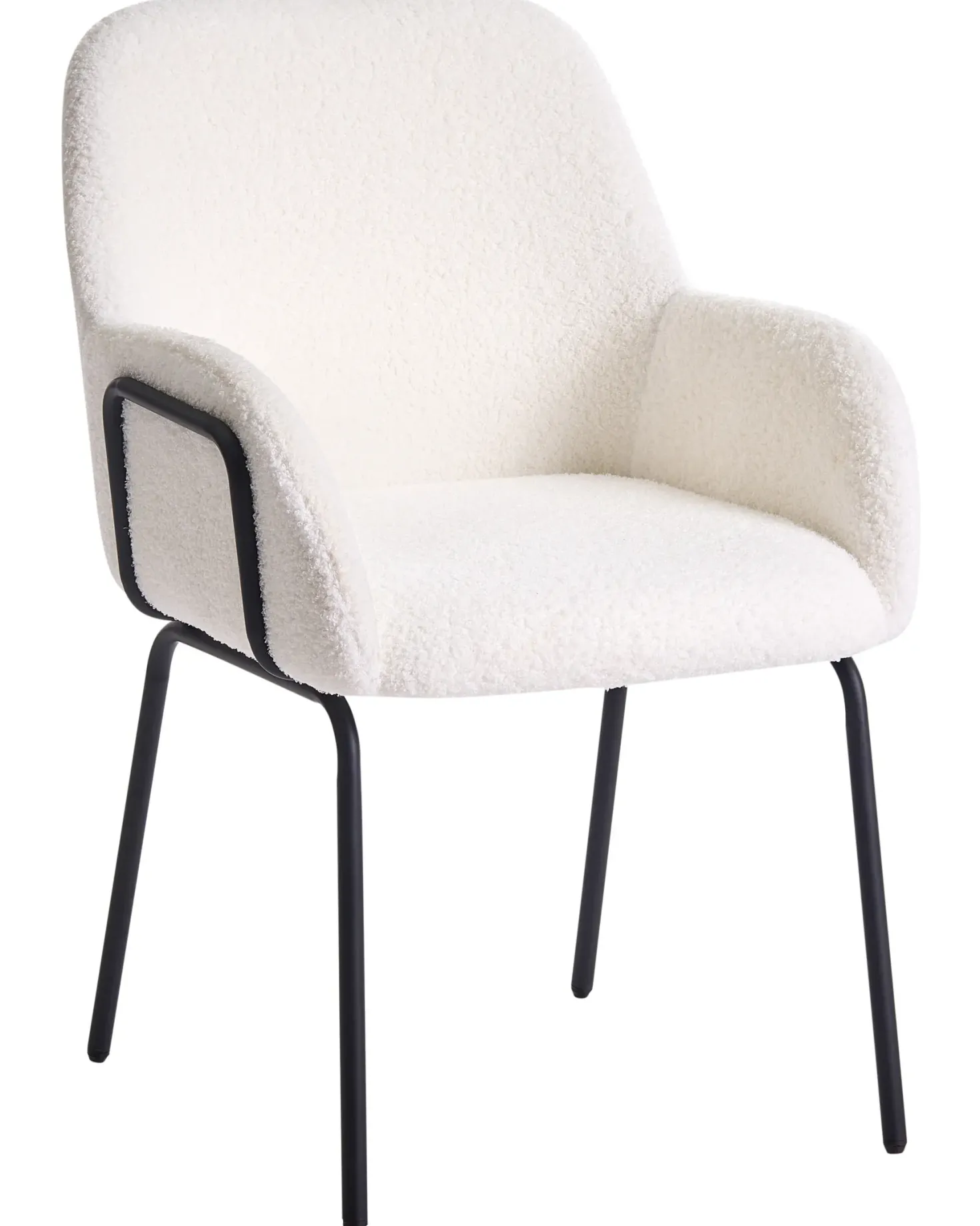 Spisebordsstol ALGONA Boucle Cremehvid
