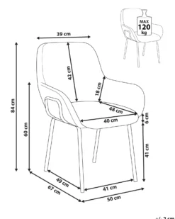 Spisebordsstol ALGONA Boucle Cremehvid
