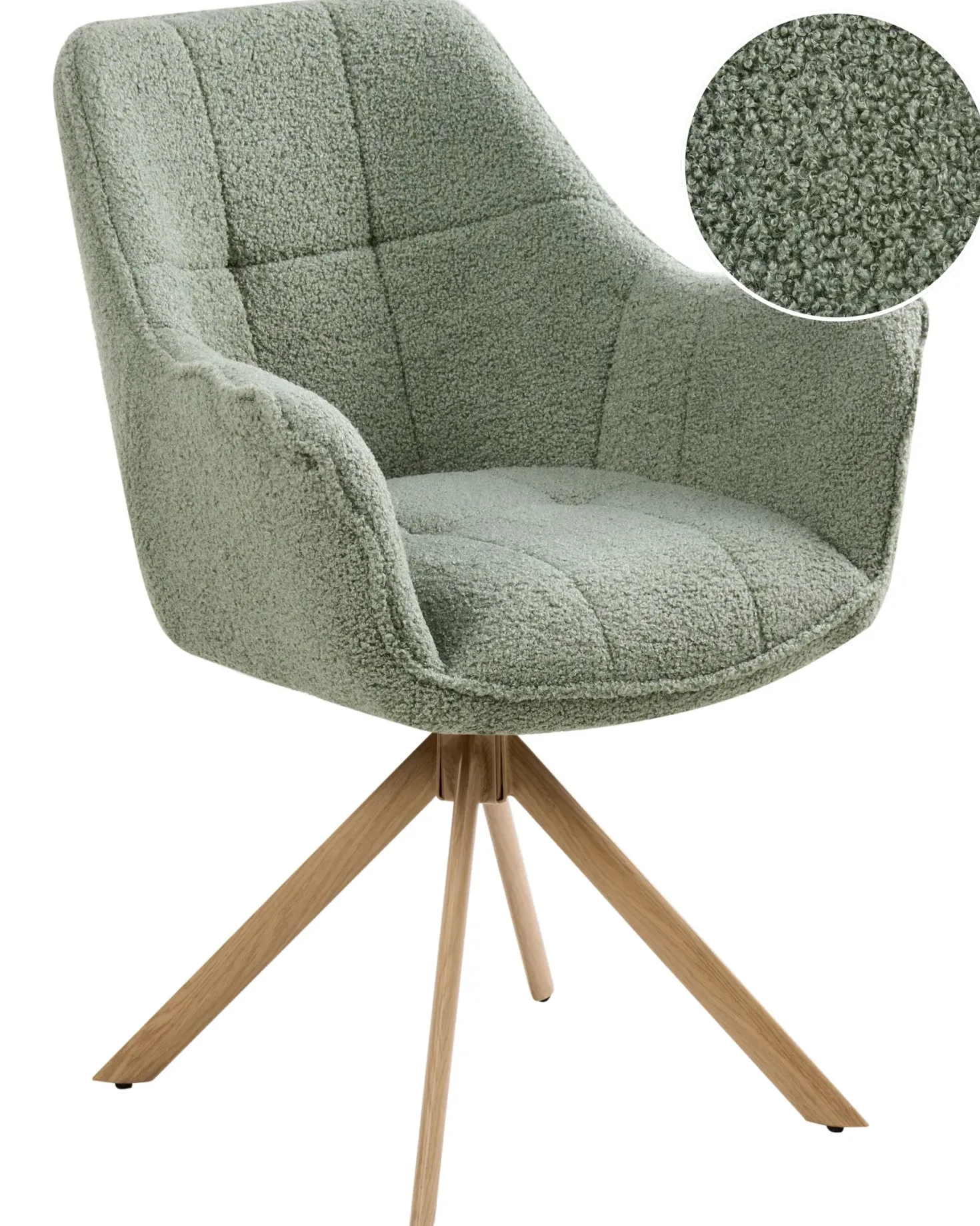 Spisebordsstol HAYDEN Boucle Lysegrøn