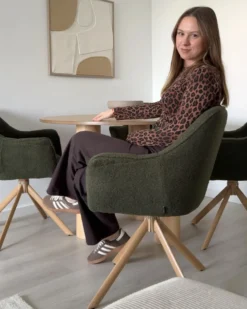 Spisebordsstol HAYDEN Boucle Grøn