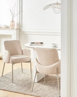 Spisebordsstol MAGEE Boucle Lys Beige