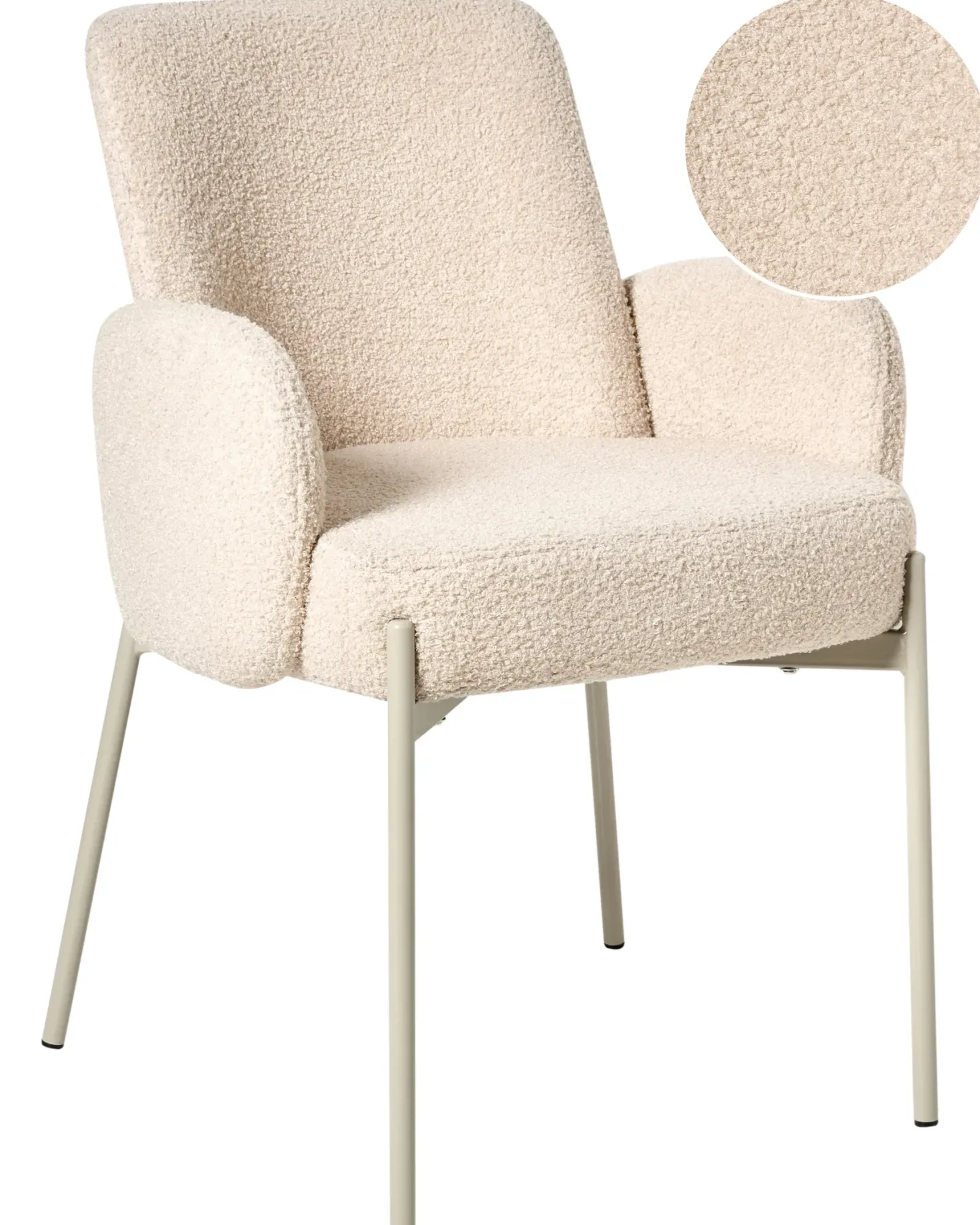 Spisebordsstol MAGEE Boucle Lys Beige