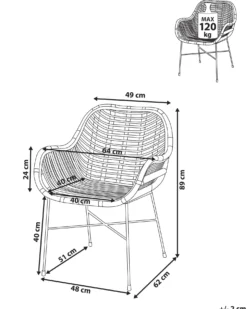 Spisebordsstol CANORA Rattan Brun
