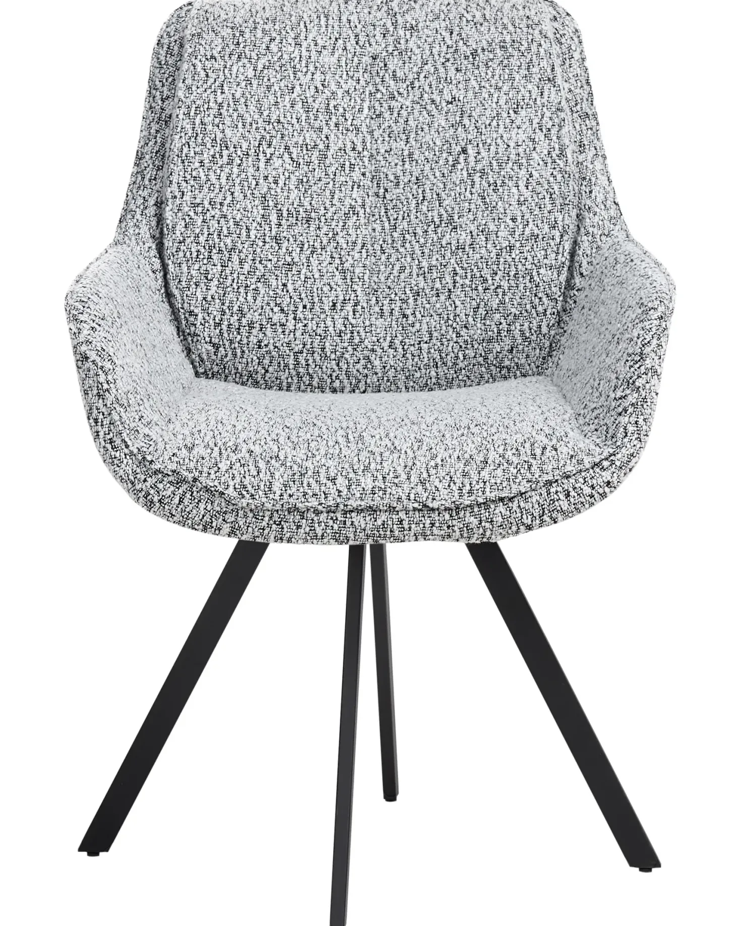 Spisebordsstol MARCELLUS Boucle Sort/hvid