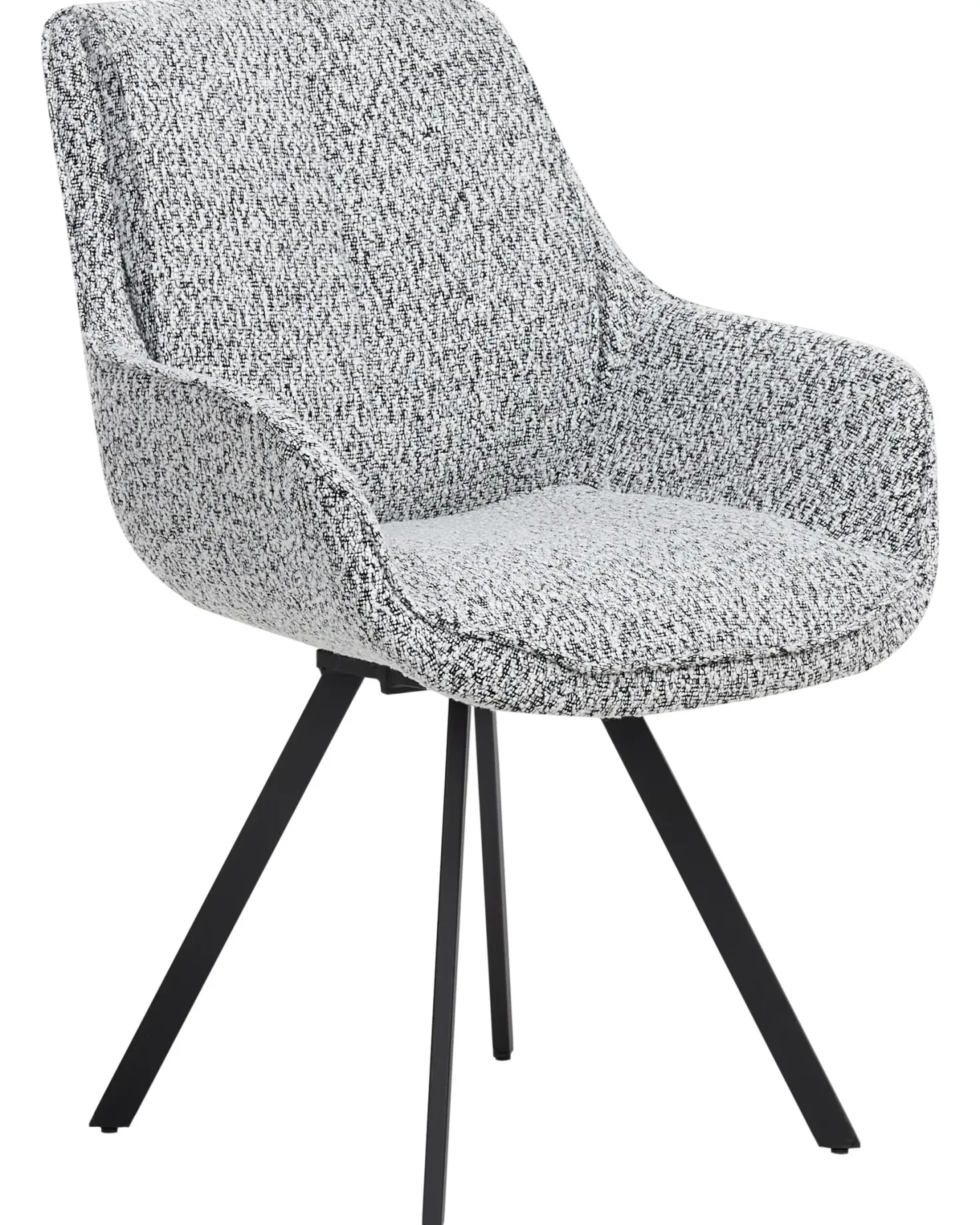 Spisebordsstol MARCELLUS Boucle Sort/hvid