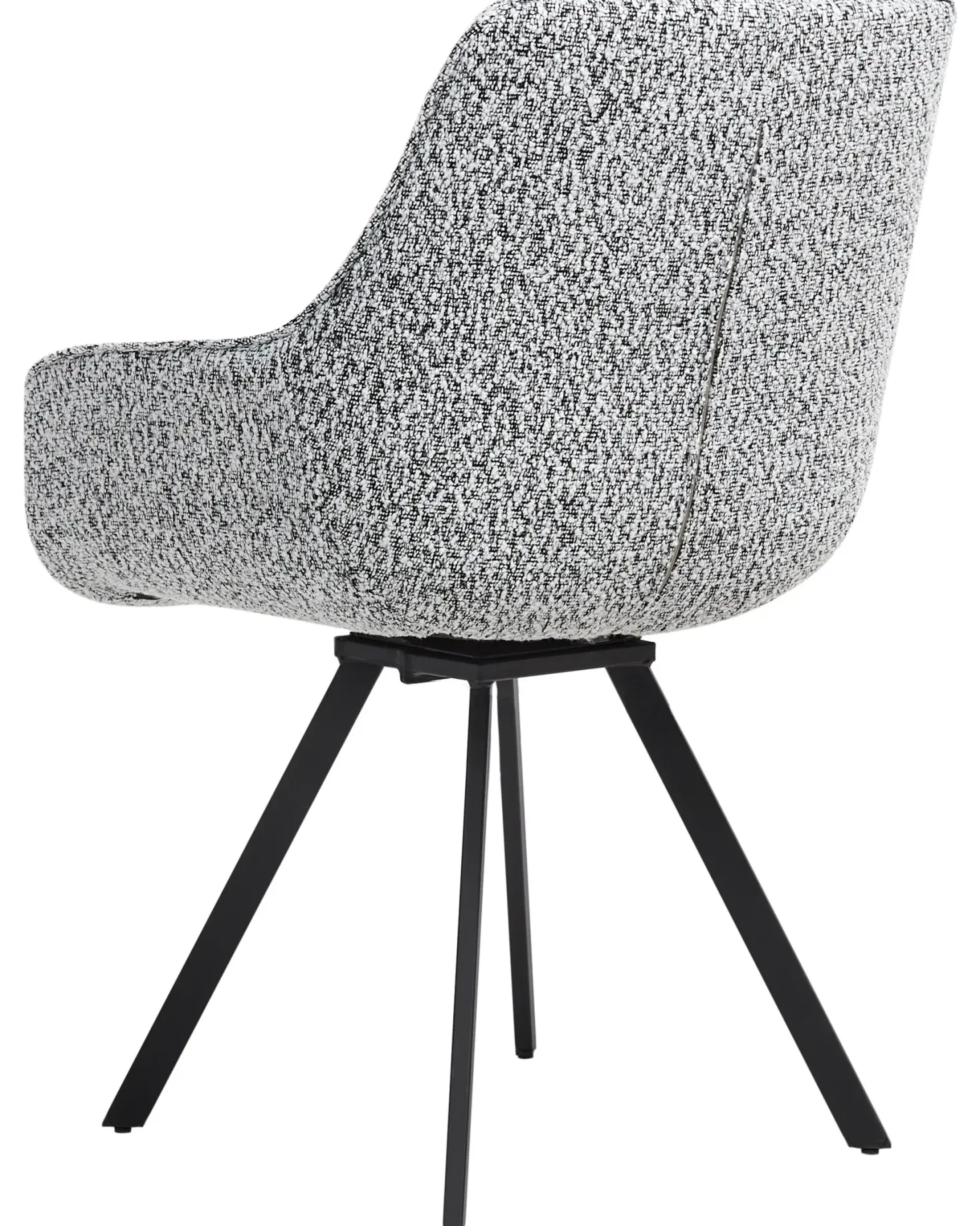 Spisebordsstol MARCELLUS Boucle Sort/hvid