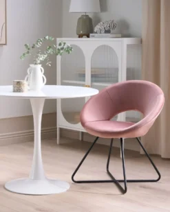 Spisebordsstol RACHEL Velour Lyserød