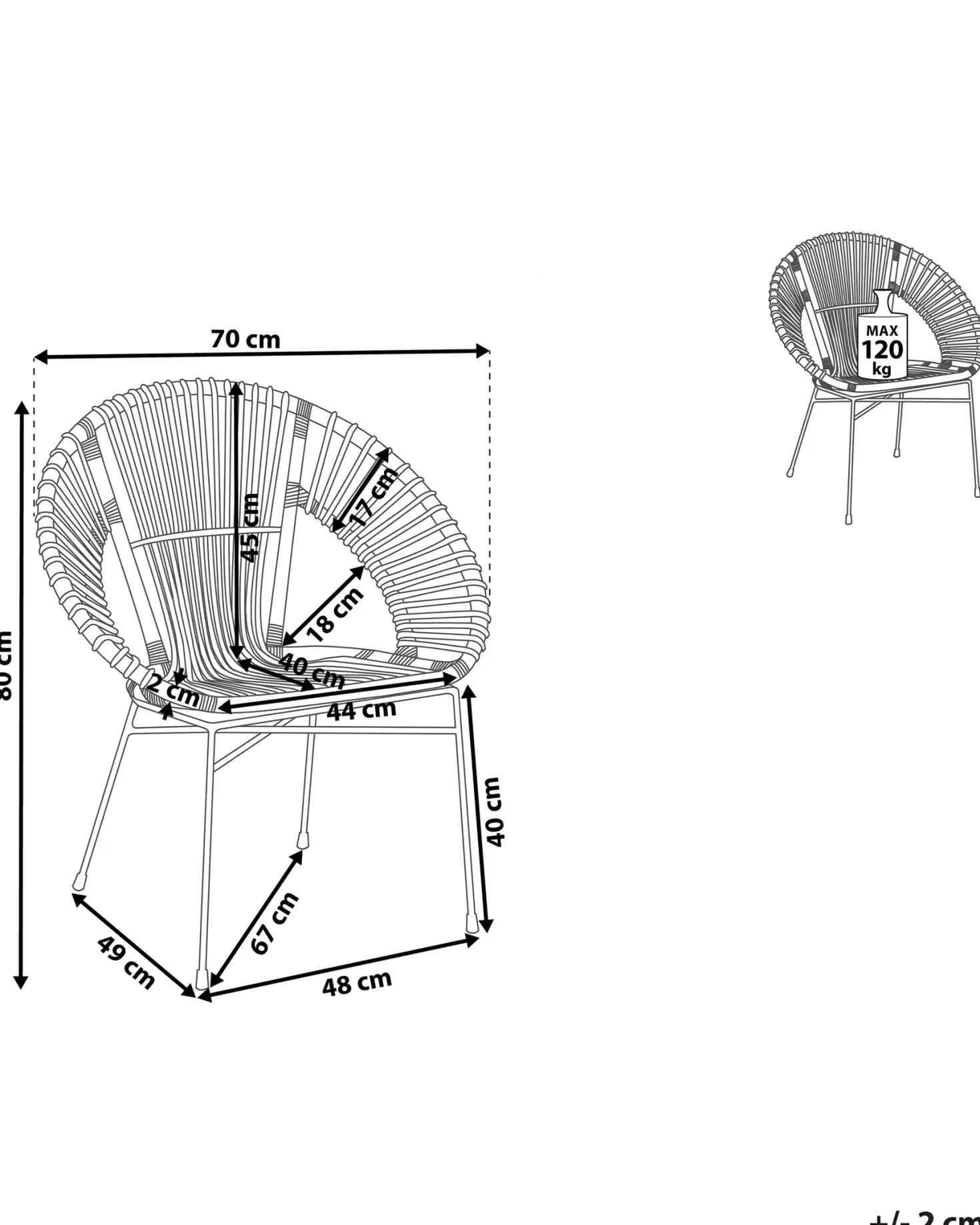 Spisebordsstol SARITA Rattan Sort